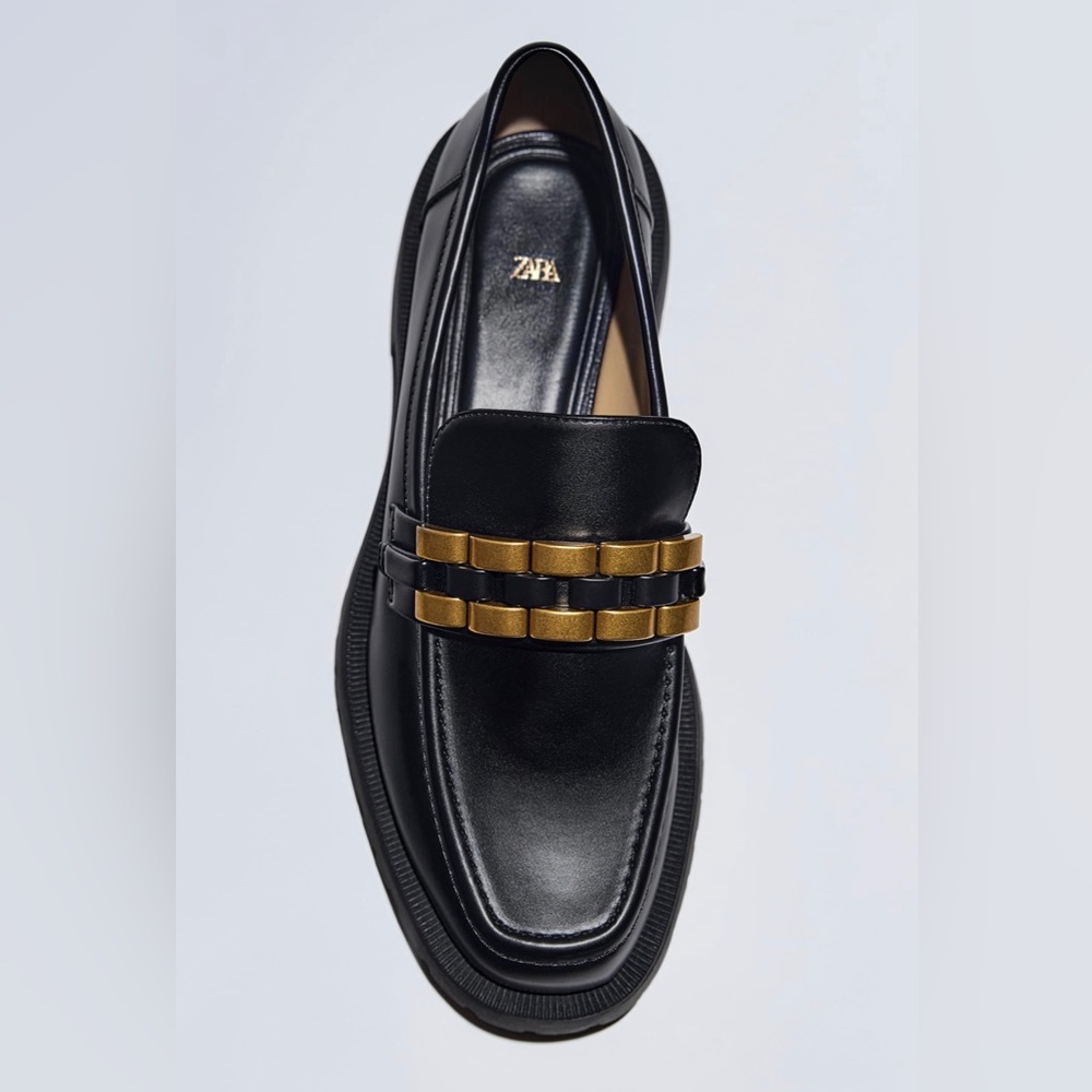 Zara Embellished Lug Sole Loafers